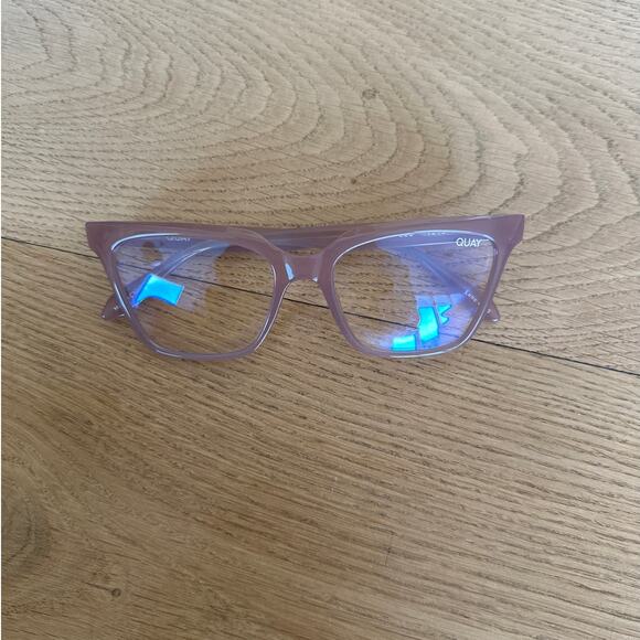 Quay Australia - CEO Square Cat Eye Glasses in Pink - Picture 1 of 5
